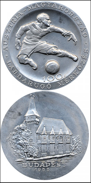 Football Match Austria v Hungary 1955. Medal