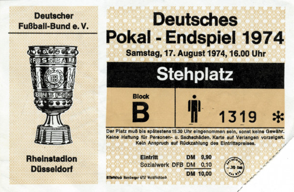 Ticket German Cup Final 1974