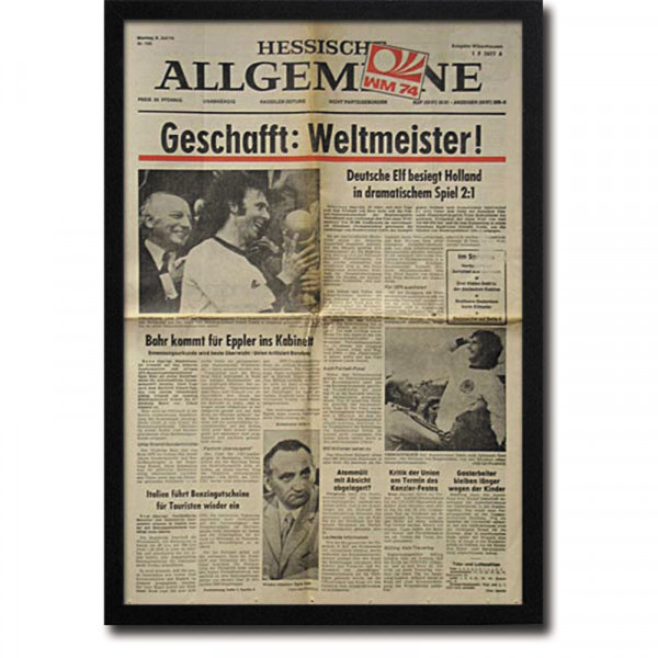 German Newspaper: "Hessische Allgemein" 1974.