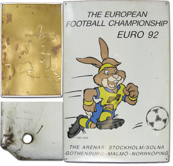 Blechschild "The European Championship EURO 92", Werbeschild - EM 1992