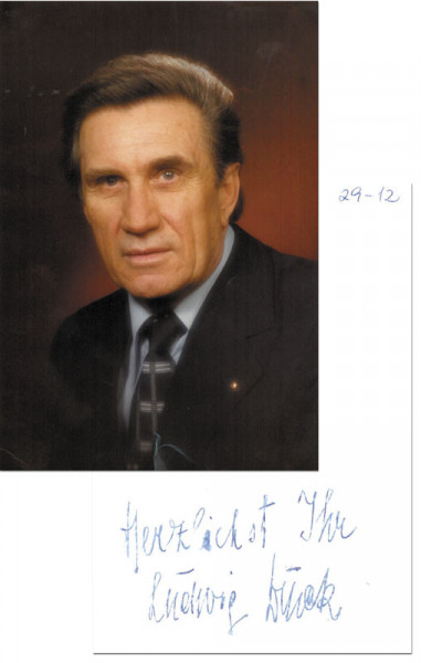 Durek, Ludwig: Farb-Foto mit rückseitiger Originalsignatur