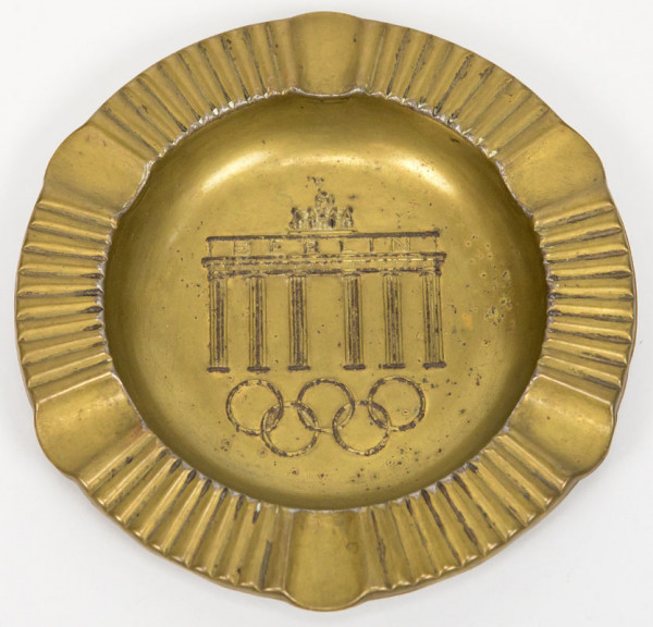 Olympic Games Berlin 1936 Souvenir Brass Ashtray