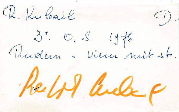 Kubail, Ralph: (1952-1981) original Signatur Ralph Kubail