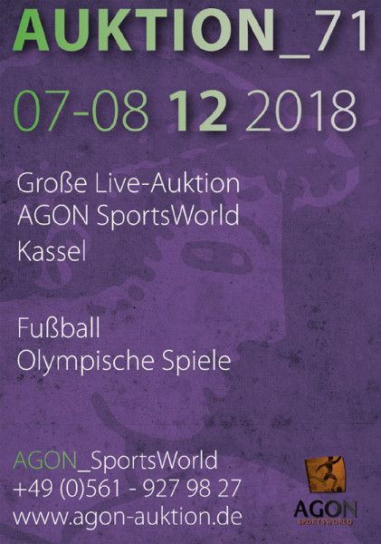 71. AGON Auktion.: Auktions-Katalog: SportMemorabilia Live in Kassel