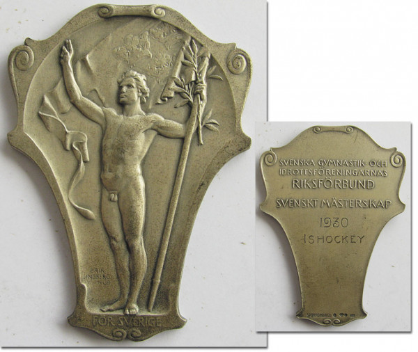 Icehockey Winner Medal Swedish Champion 1930