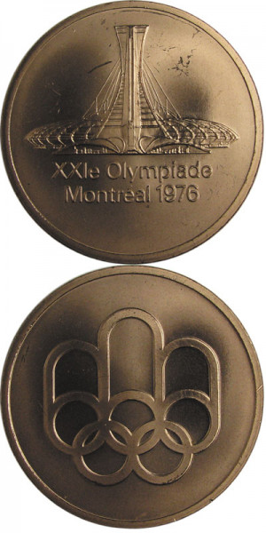 Teilnehmermedaille Montreal 76 in Etui, Teilnehmermedaille 1976