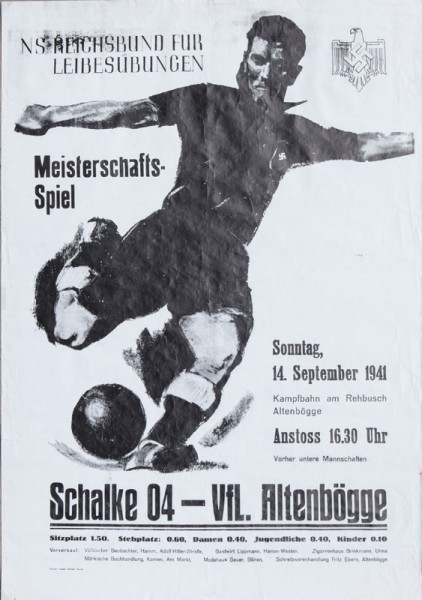 German Footballposter 1941 Schalke 04 83x60 cm