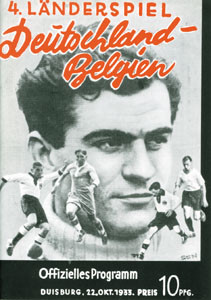 Retro reprint: Programme Germany vs Belgium 1933