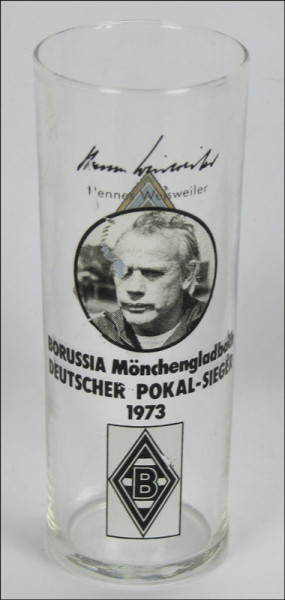 Deutscher Pokalsieger 1973 - H. Weisweiler, Mönchengladbach - Bierglas