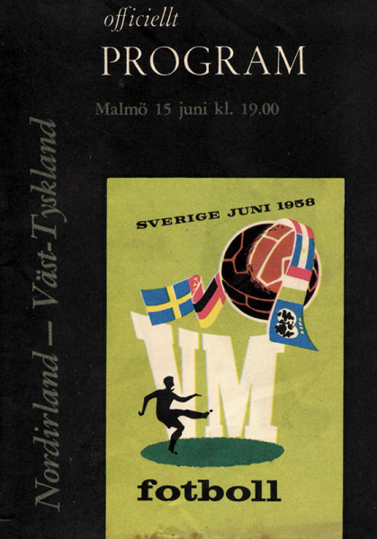 Programme: World Cup 1958. Northern Ireland v GER