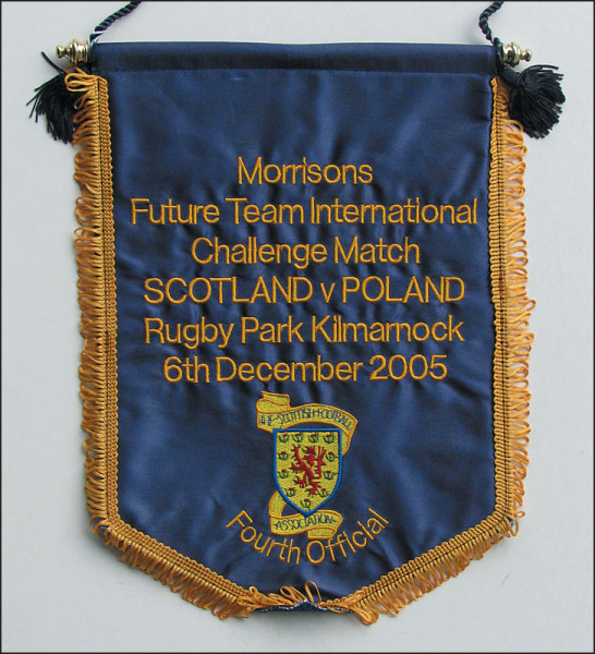 Football Match pennant 2005. Scotland v Poland