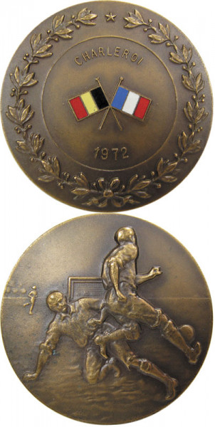 Medaille Belgien Frankreich 1972 Fußball, Belgien Frankreich 1972
