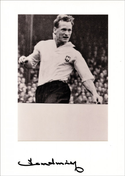 Finney, Tom: Autograph Football World Cup 1950-58. T. Finney
