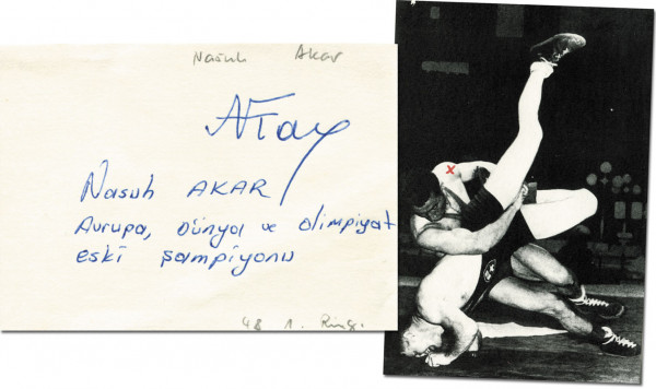 Akar, Nasuh: Olympic Games 1948 wrestling Autograph Turkey