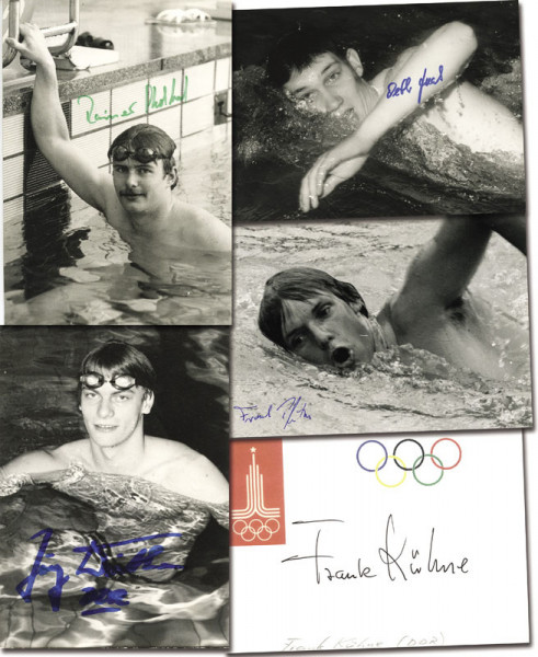 DDR OSS1980 4x200 Freistil: Olympic Games 1980 Autograph swimming GDR
