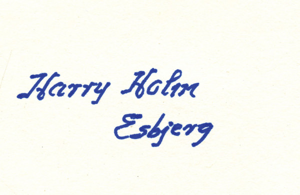 Holm, Harry: (1902-1987) original Signatur von Harry Holm