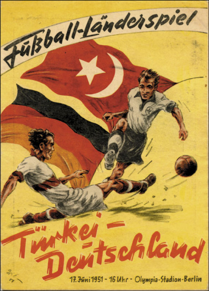 Türkei - Deutschland 17.Juni 1951, Berlin. Berliner Fußball-Programm.