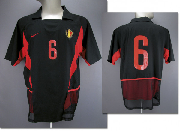 match worn football shirt Belgium 2002