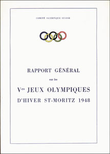 Rapport Général sur les V.Jeux Olympiques d'hiver St.-Moritz 1948