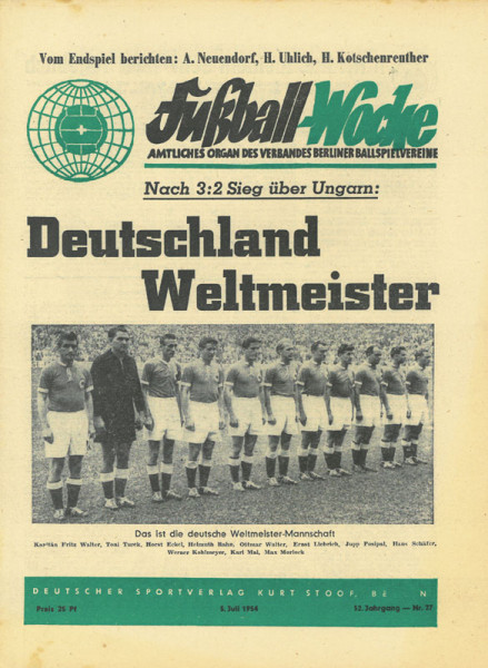 Nr. 27 Deutschland Weltmeister! vom 5.Juli 1954.