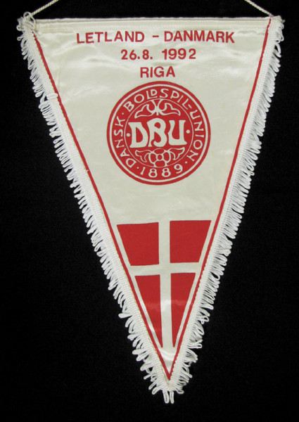 Football match Pennant 1992 Danmark v Letland