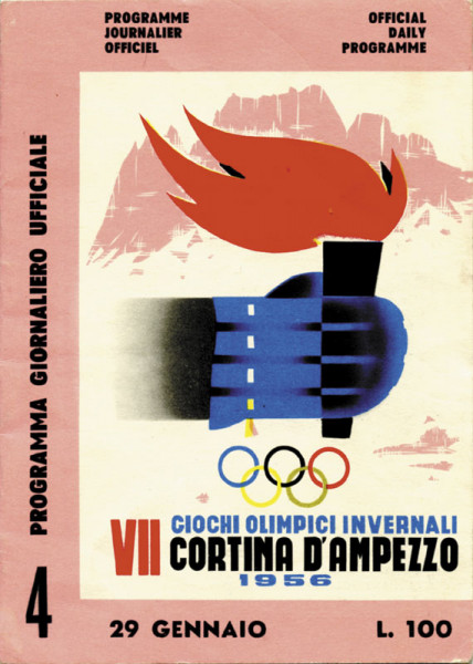 VII Ciochi Olimpici Invernali Cortina D'Ampezzo 1956. Programa Giornaliero Ufficiale 4. 29 Gennaio.