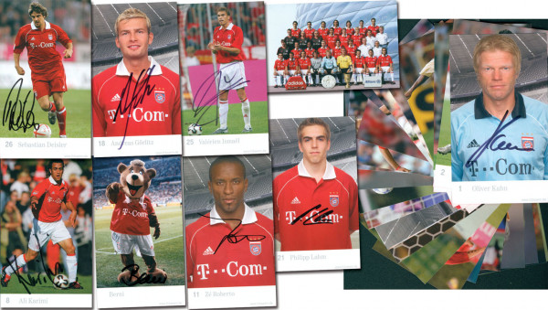 München, Bayern - AK 2005/06: 30 handsignierte offizielle Autogrammkarten "FC Ba