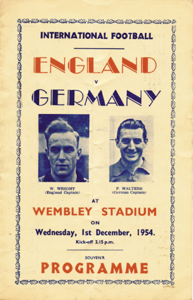 England - Deutschland. 1.12.1954, Wembley. Souvenir Programm.
