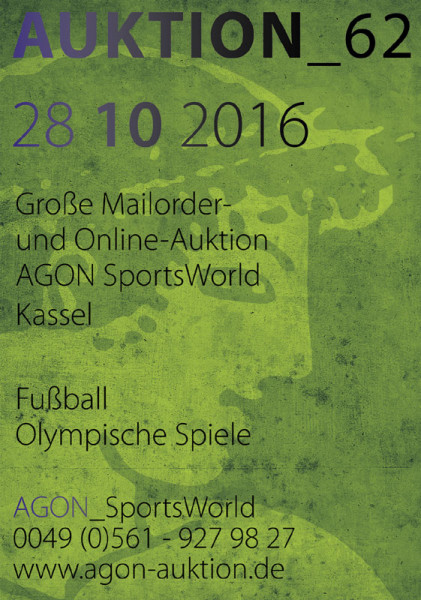 62. AGON Auktion: Auktions-Katalog: 62nd AGON Live Auction Catalogue.