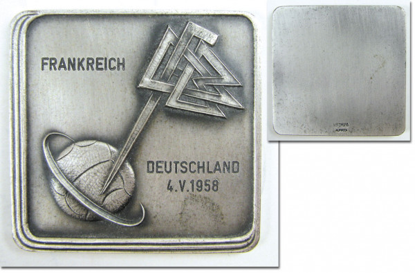 Football match Medal German France v Germany 1958