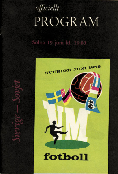 FIFA World Cup 1958. Programme USSR vs Sweden