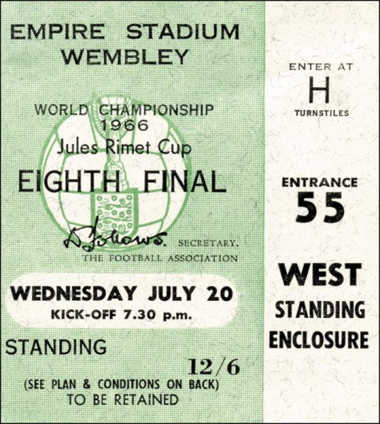 World Cup 1966. Ticket England v France