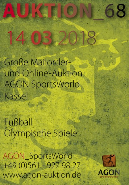 68. AGON Auktion.: Auktions-Katalog: SportMemorabilia OnLive in Kassel