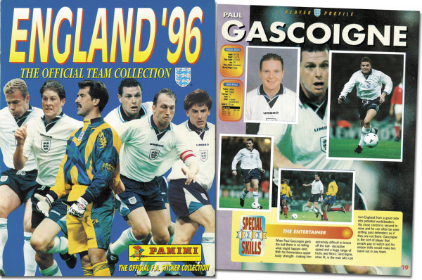UEFA Euro 1996. England National Team Panini Sticker Album
