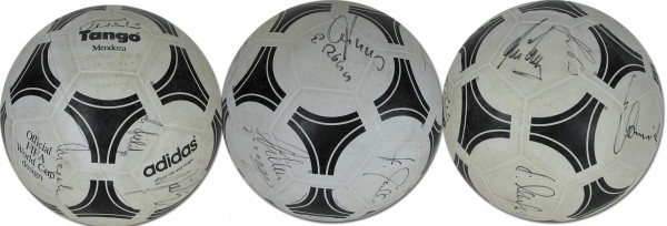 DFB - Fußball 1983: Autograph-football DFB end of 1970s, Team signed