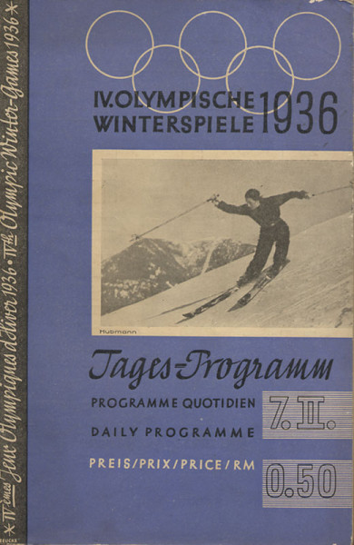 Olympic Winter Games 1936. Daily Programme Garmis