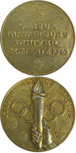 Olympic Winter Games 1948 Gold Winner medal