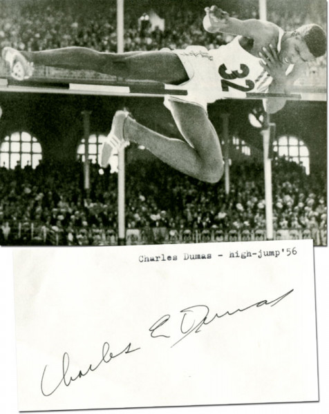 Dumas, Charles: Autograph Olympic Games 1956 Athetics USA
