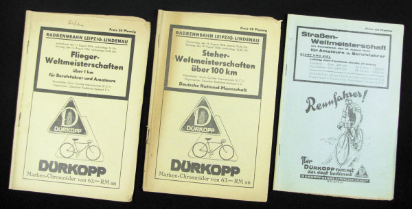 Drei Programme der Radweltmeisterschaften 1934 in , Programm - Rad-WM1934