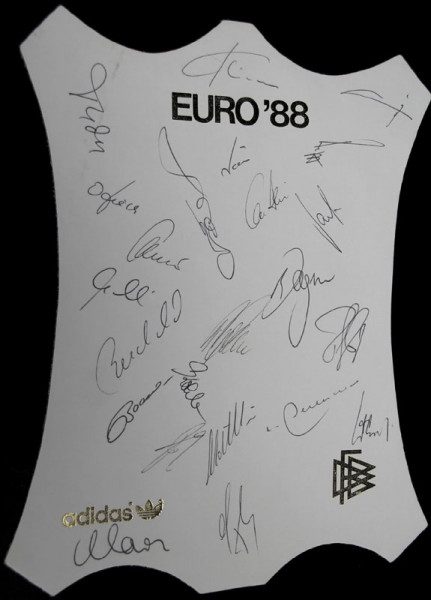 Euro 1988 Rare lether from adidas with autographs