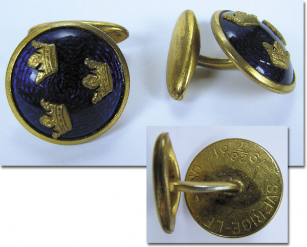 Football match Sweden v Lettland Cufflinks 1931