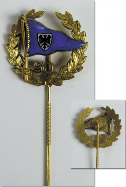 Goldene Ehrennadel zur 50jährigen Mitgliedschaft, Rudern-Abzeichen