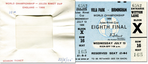 World Cup 1966 Ticket Spain vs. Argentina