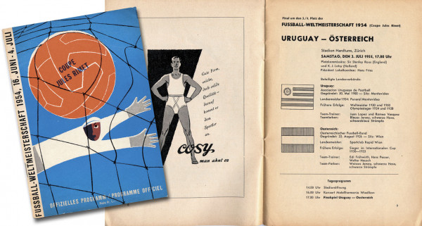 Fussball-Weltmeisterschaft 1954, 3.Juli 1954. Spiel um Platz 3: Uruguay - Österreich in Zürich. (1: