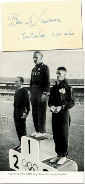 Lawrence, Allan: Olympic Games 1956 Autograph Athletics Australia