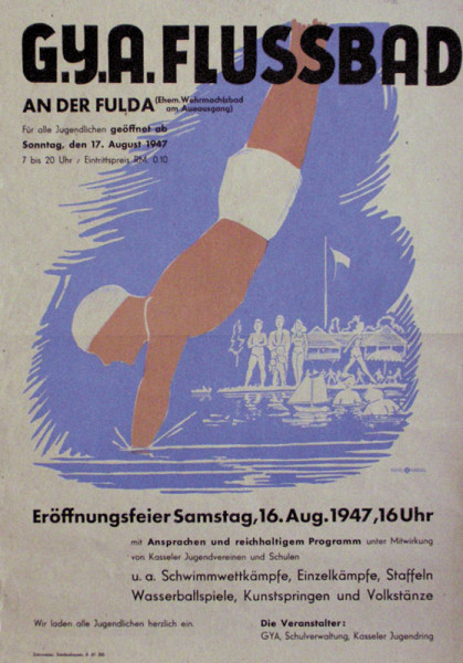 G.Y.A. Flussbad an der Fulda, Schwimmen - Plakat