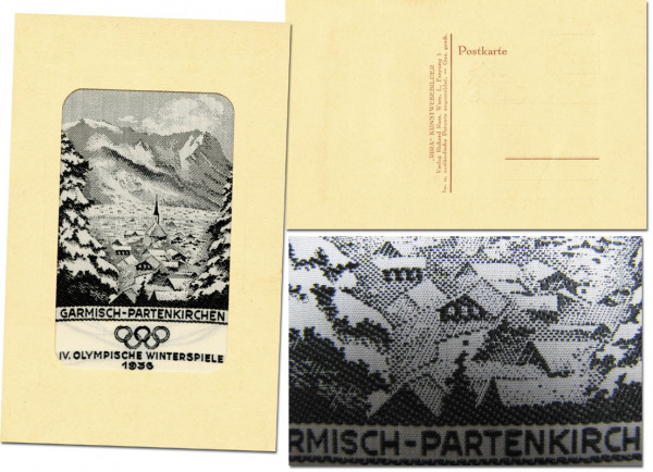 Postkarte mit eingesetztem Seiden - Kunstwebbild ", Postkarte OWS1936