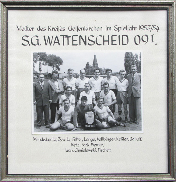 S/W-Meisterschaftsfoto (24x18 cm) auf handbeschrif, Wattenscheid - Foto