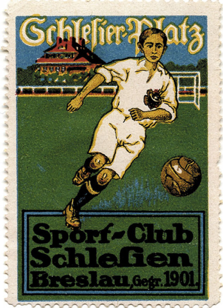 Farbige Werbevignette "Sport-Club Schleßien Bresla, Breslau, SC Schlesien - Vignette