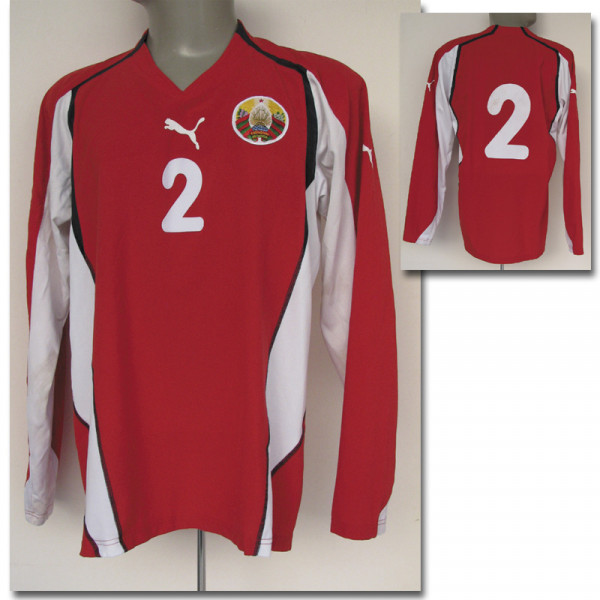 match worn football shirt belarus 2004